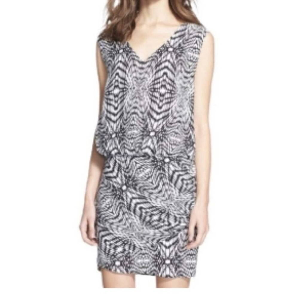 Rebecca Minkoff 100% Silk Geometric Print Dress, EUC, Size 4, MSRP $398